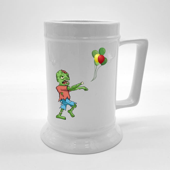 Zombie Birthday Balloon Funny Front & Back Beer Stein