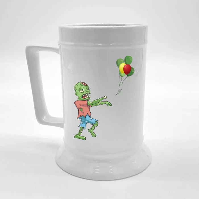 Zombie Birthday Balloon Funny Front & Back Beer Stein