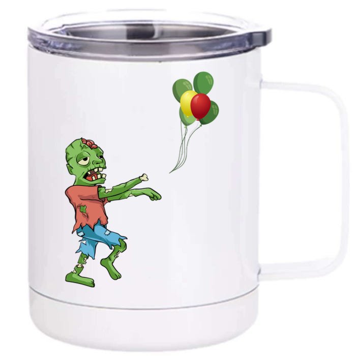 Zombie Birthday Balloon Funny Front & Back 12oz Stainless Steel Tumbler Cup