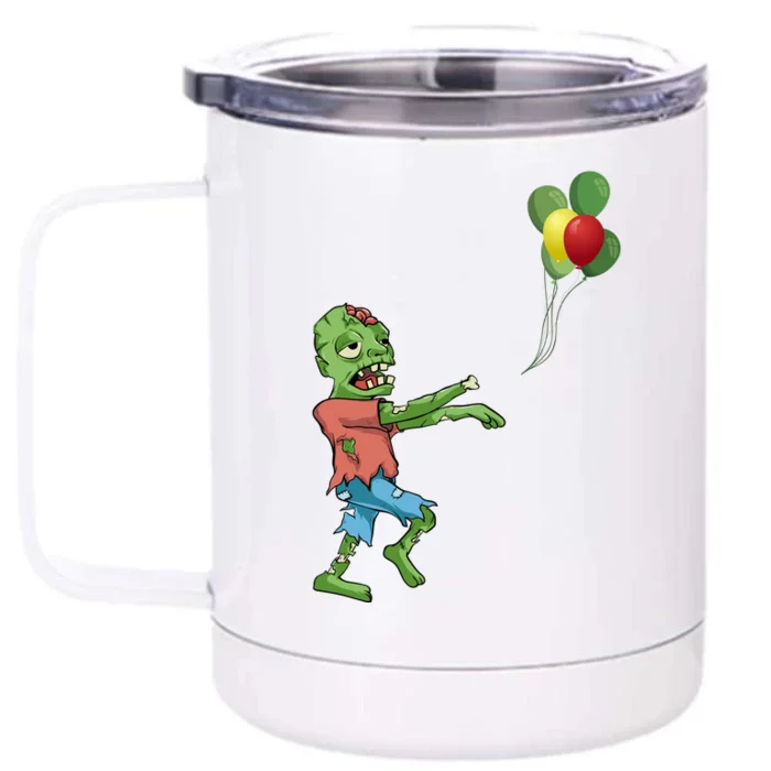 Zombie Birthday Balloon Funny Front & Back 12oz Stainless Steel Tumbler Cup