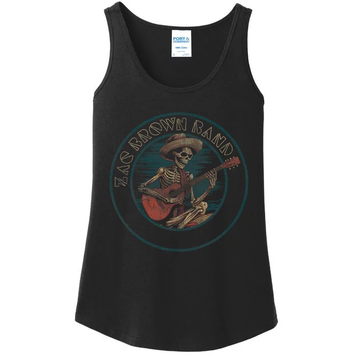 Zac Brown Band Skeleton Guitar Ladies Essential Tank