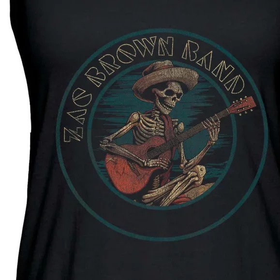 Zac Brown Band Skeleton Guitar Ladies Essential Flowy Tank