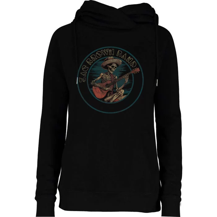 Zac Brown Band Skeleton Guitar Womens Funnel Neck Pullover Hood