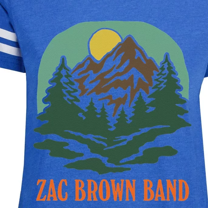 Zac Brown Band Mountain Logo Enza Ladies Jersey Football T-Shirt