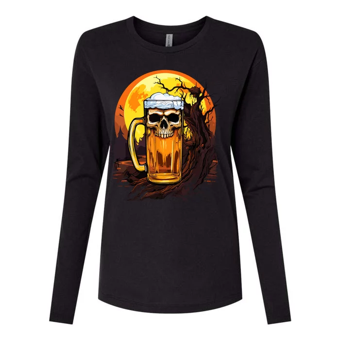 Zombie Beer Funny Halloween Drinking Gift Womens Cotton Relaxed Long Sleeve T-Shirt