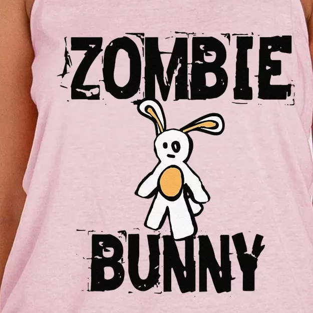 ZOMBIE BUNNY Fun Easter Spring Rabbit Women's Knotted Racerback Tank