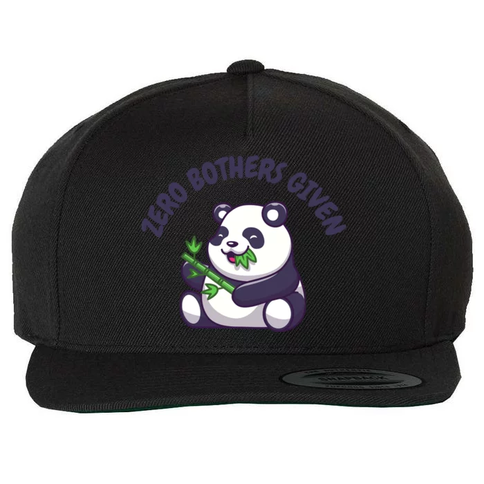 Zero Bothers Given Funny Zero Bothers Given Wool Snapback Cap