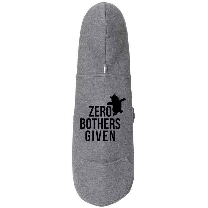 Zero Bothers Given Funny Zero Bothers Given Doggie 3-End Fleece Hoodie