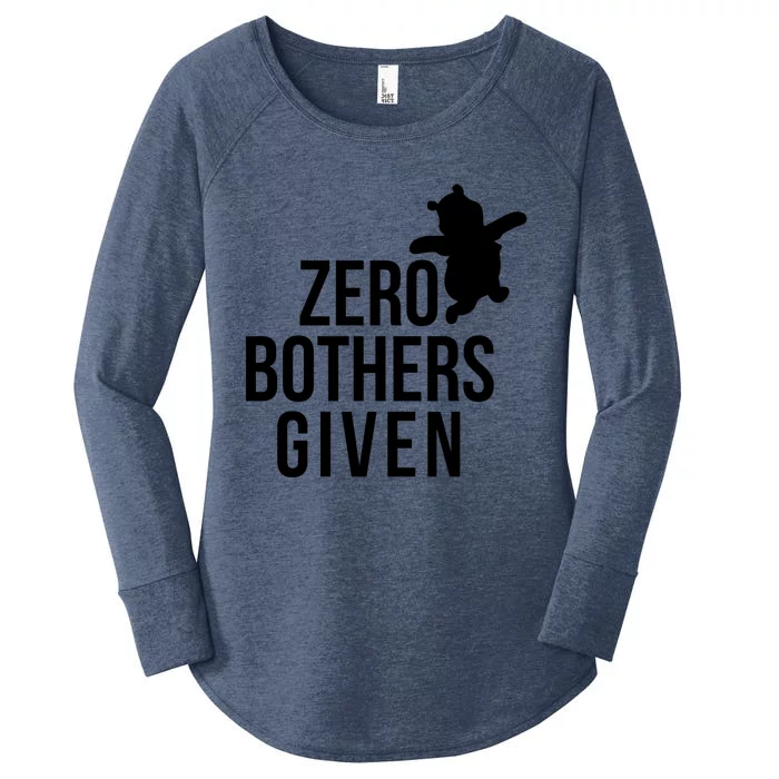 Zero Bothers Given Funny Zero Bothers Given Women's Perfect Tri Tunic Long Sleeve Shirt