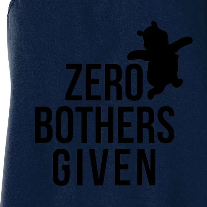 Zero Bothers Given Funny Zero Bothers Given Women's Racerback Tank