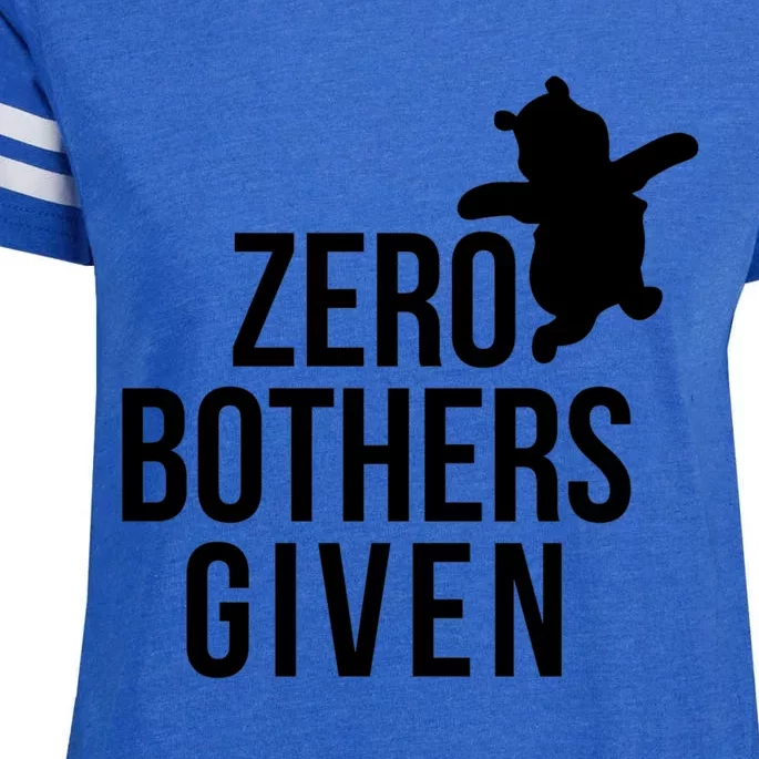 Zero Bothers Given Funny Zero Bothers Given Enza Ladies Jersey Football T-Shirt