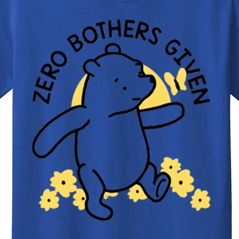 Zero Bothers Given Funny Zero Bothers Given Kids T-Shirt