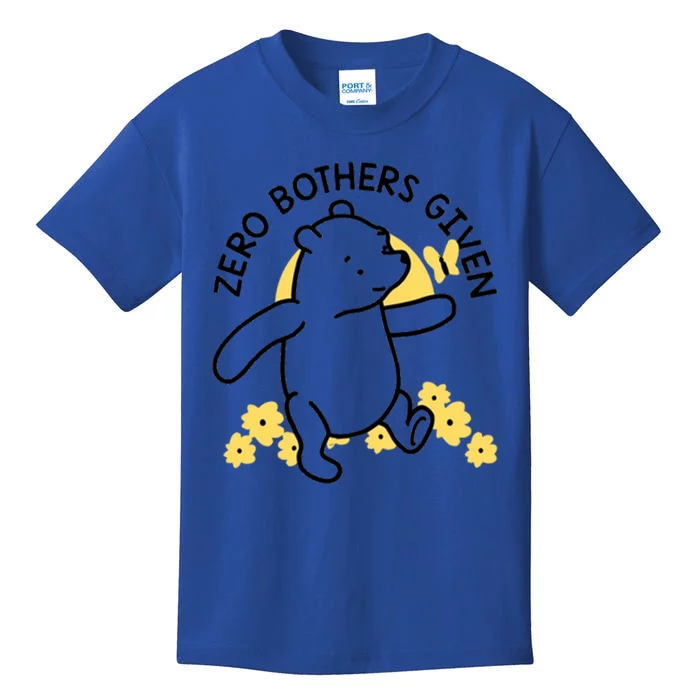 Zero Bothers Given Funny Zero Bothers Given Kids T-Shirt