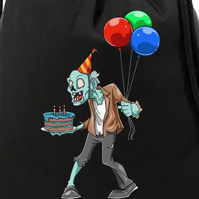 Zombie Birthday Party Zombie Party Halloween Birthday Party Drawstring Bag