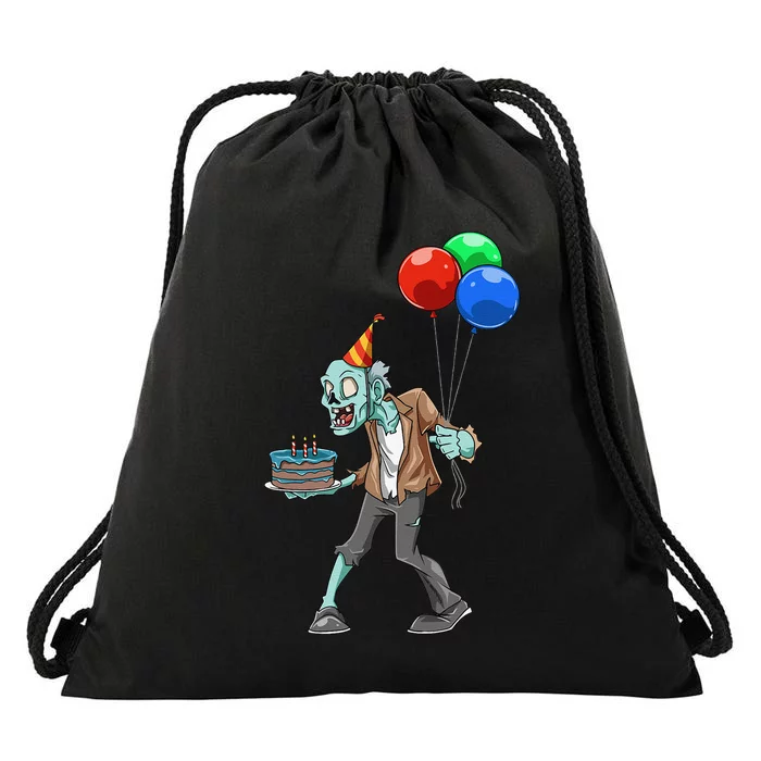 Zombie Birthday Party Zombie Party Halloween Birthday Party Drawstring Bag