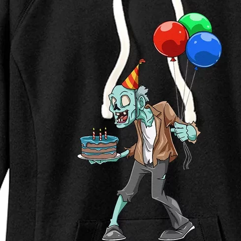 Zombie Birthday Party Zombie Party Halloween Birthday Party Women's Fleece Hoodie