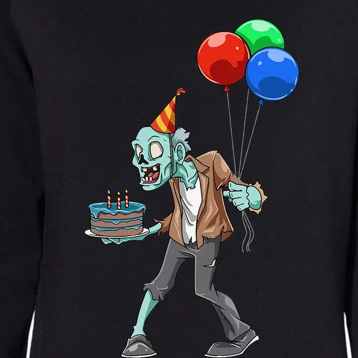 Zombie Birthday Party Zombie Party Halloween Birthday Party Womens California Wash Sweatshirt