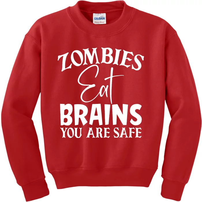 Zombies Brains Safe Kids Sweatshirt