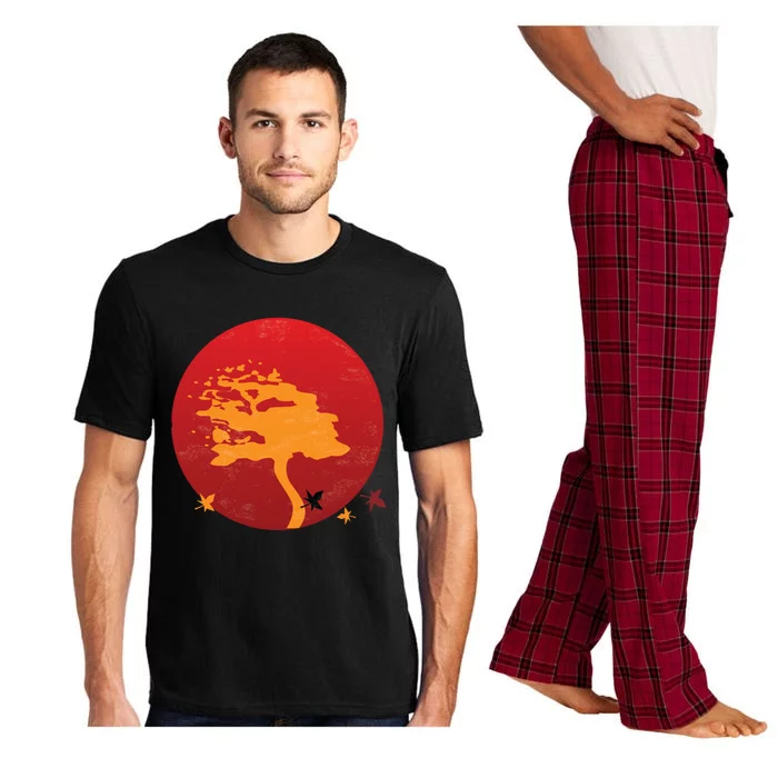 Zen Bonsai Tree Gift Calligraphy Circle Yoga Graphic Art Gift Pajama Set