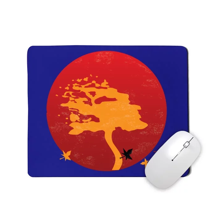 Zen Bonsai Tree Gift Calligraphy Circle Yoga Graphic Art Gift Mousepad