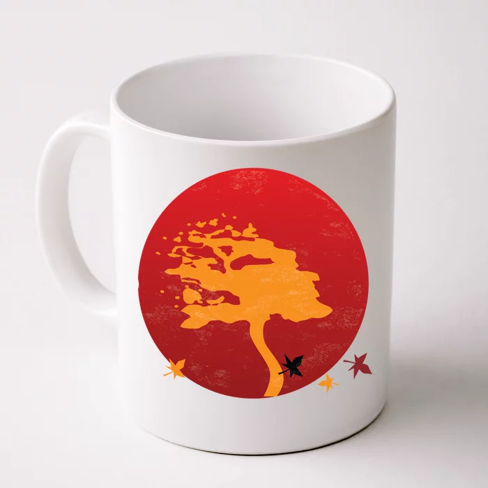 Zen Bonsai Tree Gift Calligraphy Circle Yoga Graphic Art Gift Front & Back Coffee Mug