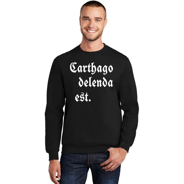 Zuck Bucks Wearing Carthago Delenda Est Tall Sweatshirt