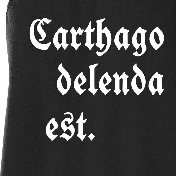 Zuck Bucks Wearing Carthago Delenda Est Women's Racerback Tank