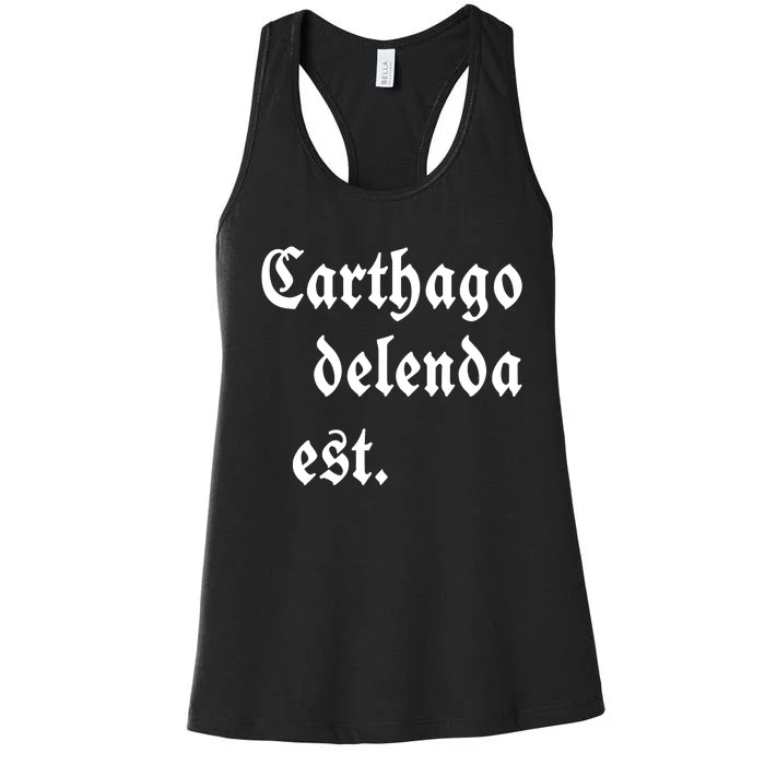 Zuck Bucks Wearing Carthago Delenda Est Women's Racerback Tank