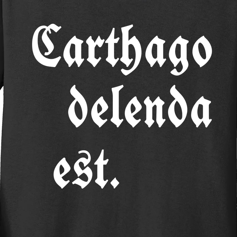 Zuck Bucks Wearing Carthago Delenda Est Kids Long Sleeve Shirt