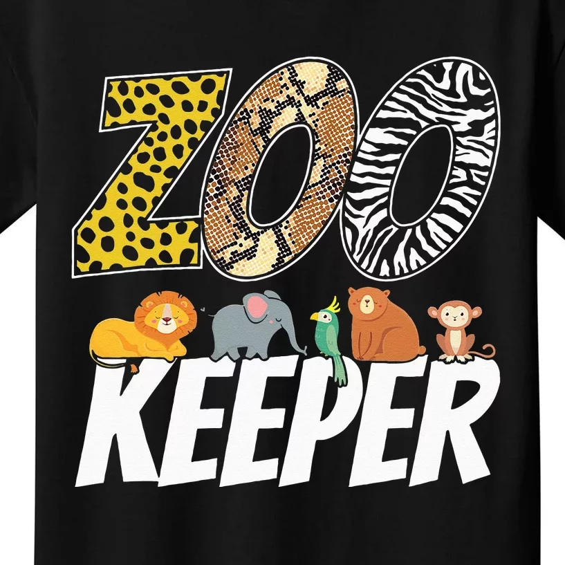 Zookeeper Costume African Savanna Zoo Keeper Animals Lover Kids T-Shirt