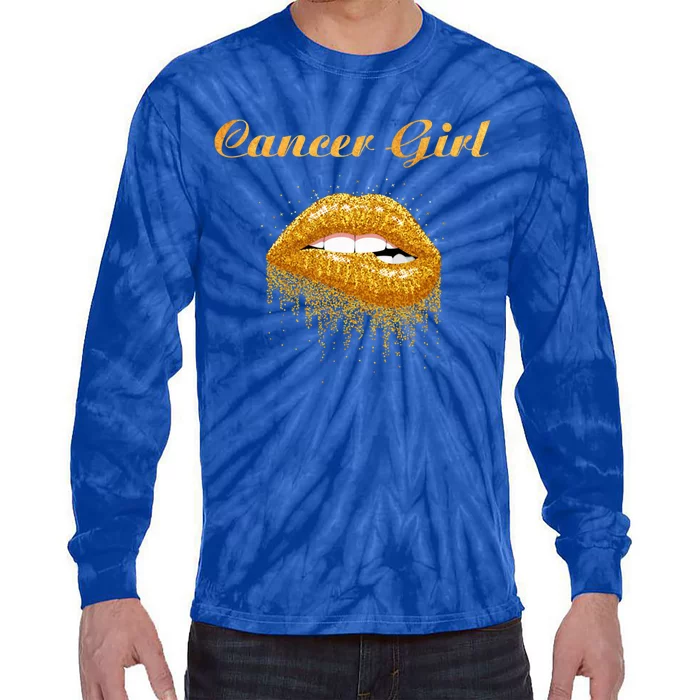 Zodiac Cancer Astrology Lipstick Gift Tie-Dye Long Sleeve Shirt