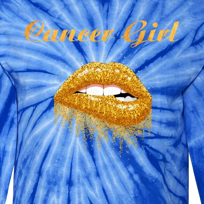 Zodiac Cancer Astrology Lipstick Gift Tie-Dye Long Sleeve Shirt