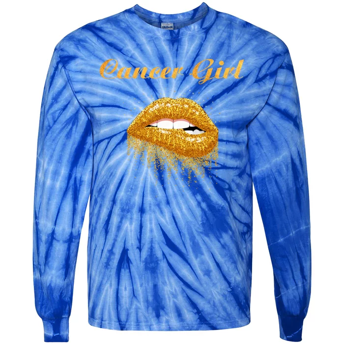 Zodiac Cancer Astrology Lipstick Gift Tie-Dye Long Sleeve Shirt