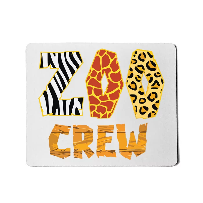 Zoo Crew Animal Print For Kids Or Adults Zoo Group Mousepad