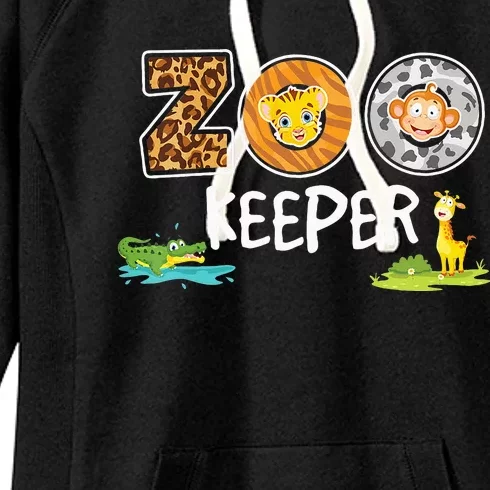 Zookeeper Costume African Savanna Zoo Keeper Animals Lover Women's Fleece Hoodie