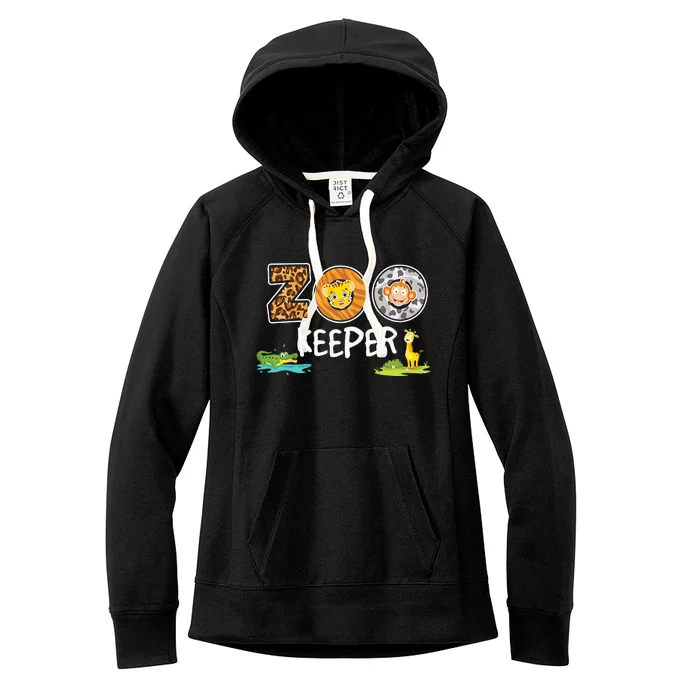 Zookeeper Costume African Savanna Zoo Keeper Animals Lover Women's Fleece Hoodie