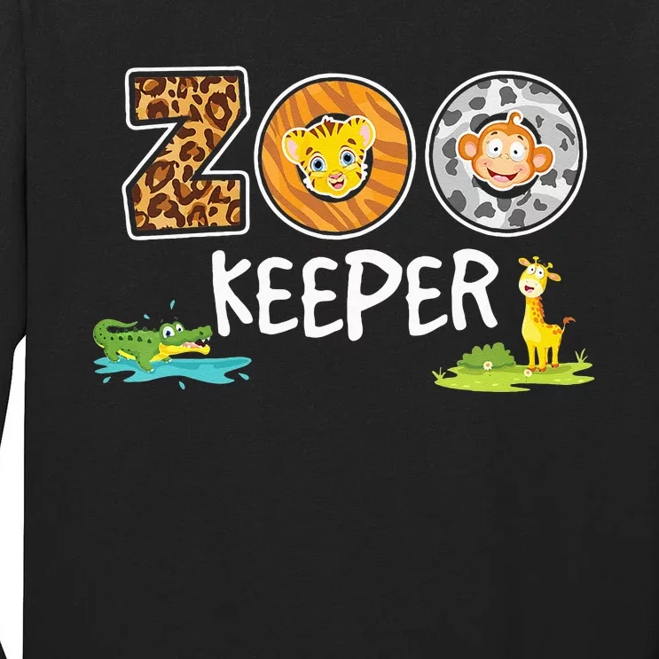 Zookeeper Costume African Savanna Zoo Keeper Animals Lover Tall Long Sleeve T-Shirt