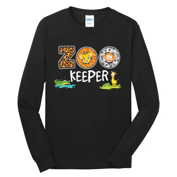 Zookeeper Costume African Savanna Zoo Keeper Animals Lover Tall Long Sleeve T-Shirt