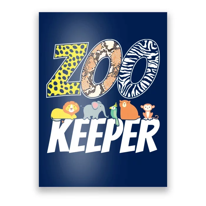 Zookeeper Costume African Savanna Zoo Keeper Animals Lover Poster