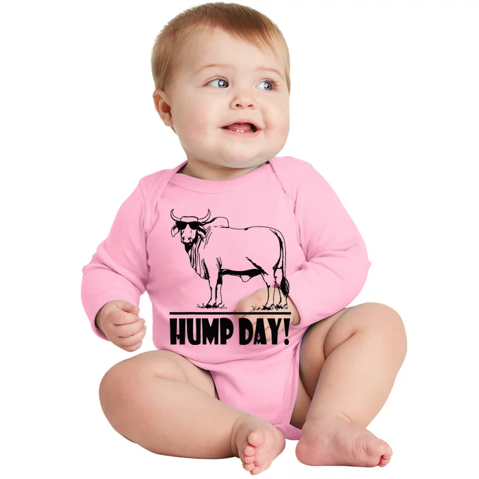 Zebu Cattle Brahma Bulls Funny Hump Day Meme Bovine Meat Baby Long Sleeve Bodysuit