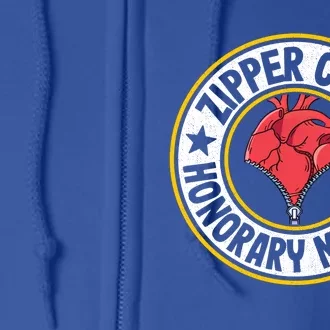 Zipper Club Honorary Member Bypass Open Heart Surgery Gift Full Zip Hoodie