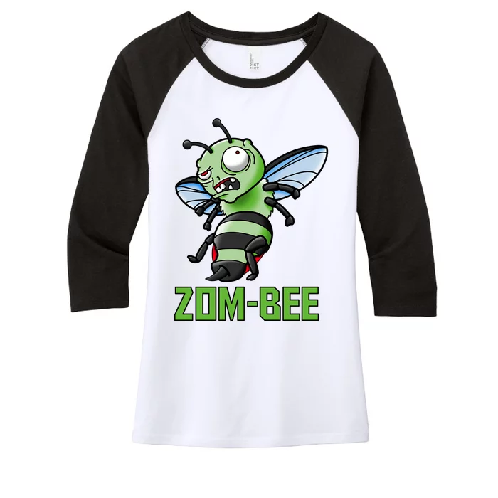 Zombee Cute Halloween Zombie Bee Pun Women's Tri-Blend 3/4-Sleeve Raglan Shirt