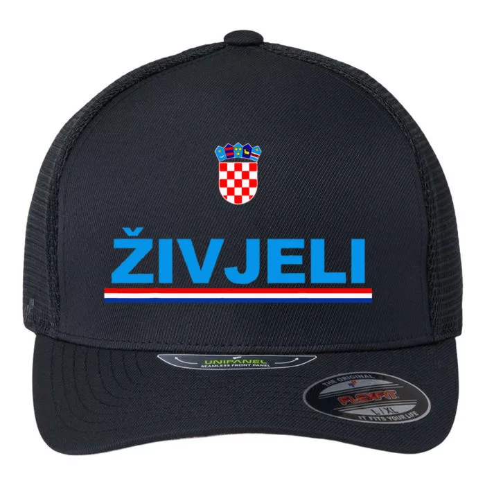 Zivjeli! Cheers In Croatian Flexfit Unipanel Trucker Cap