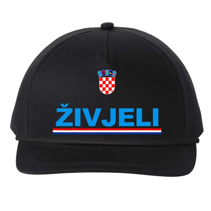 Zivjeli! Cheers In Croatian Funny Croatia Souvenir Snapback Five-Panel Rope Hat