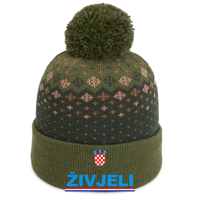 Zivjeli! Cheers In Croatian Funny Croatia Souvenir The Baniff Cuffed Pom Beanie