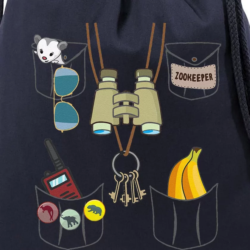 Zookeeper Costume Imitation Halloween Jungle Safari Explorer Drawstring Bag