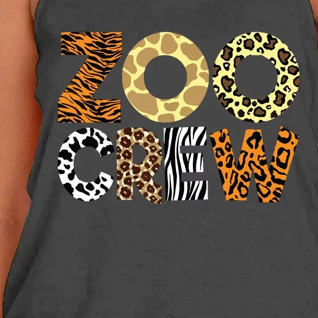 Zoo Crew Leopard Animals Print Zookeeper Zoological Garden Women's Knotted Racerback Tank