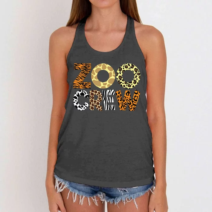 Zoo Crew Leopard Animals Print Zookeeper Zoological Garden Women's Knotted Racerback Tank