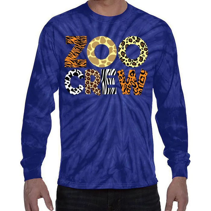 Zoo Crew Leopard Animals Print Zookeeper Zoological Garden Tie-Dye Long Sleeve Shirt