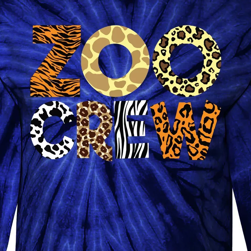 Zoo Crew Leopard Animals Print Zookeeper Zoological Garden Tie-Dye Long Sleeve Shirt